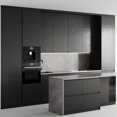 Customized Modern Modular Matte Lacquer Finish Kitchen Cabinet For Apartment