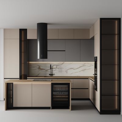 Custom Modern Ready To Assemble Shaker Lacquer Finish Kitchen Cabinets for Apartment