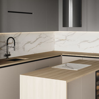 Custom Modern Ready To Assemble Shaker Lacquer Finish Kitchen Cabinets for Apartment