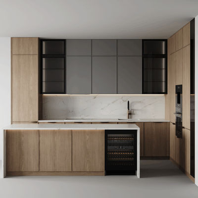 Smart Home And Ready To Assemble Modular Kitchen Customized Modern Storage Melamine Kitchen Cabinet