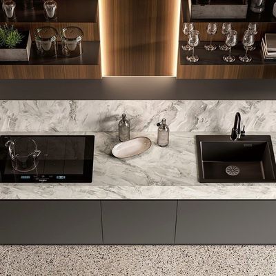 Modern Designs High End Affordable Custom Modular Furniture Black Lacquer Wooden Kitchen Cabinet For Villa