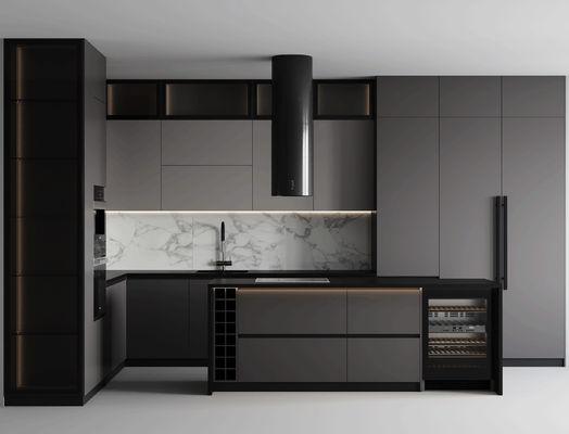 Environmental Friendly Cupboard Complete Sets Modular Melamine Wooden Kitchen Cabinet