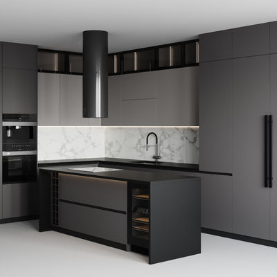 Environmental Friendly Cupboard Complete Sets Modular Melamine Wooden Kitchen Cabinet