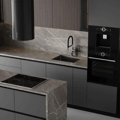 Custom Modern Ready-to-Assemble Modular Melamine Kitchen Cabinets for Apartments