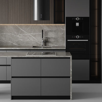 Custom Modern Ready-to-Assemble Modular Melamine Kitchen Cabinets for Apartments