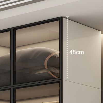2024 Simple Modern Glass Wardrobe High End Customized Design Bedroom Cabinet Clothes Wardrobe Closet