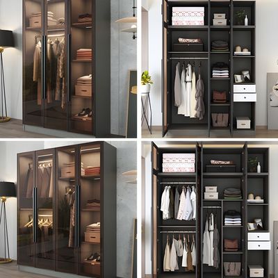 Custom Wardrobe with Glass Door Contemporary Interior Storage Walk in Closet Wardrobe