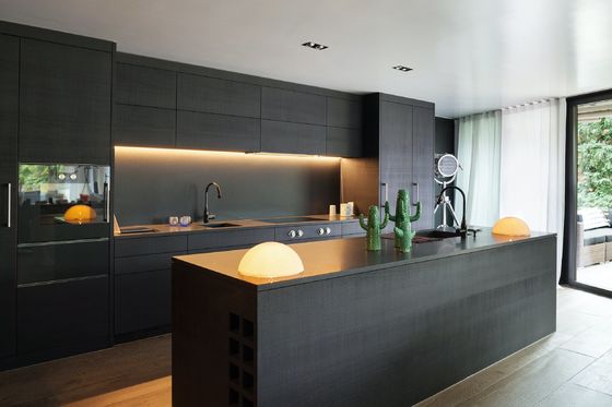 OEM New Model Design Modular L Shape Melamine Wood Kitchen Cabinet