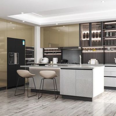 Luxury Painted Laminate Melamine Kitchen Cabinets For Builders