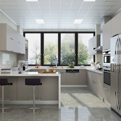 Luxury Painted Laminate Melamine Kitchen Cabinets For Builders
