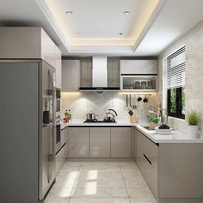Luxury Painted Laminate Melamine Kitchen Cabinets For Builders