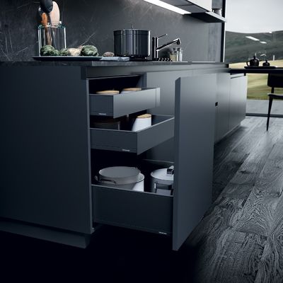 Modern Waterproof Melamine Kitchen Cabinets Complete Sets For Townhouse
