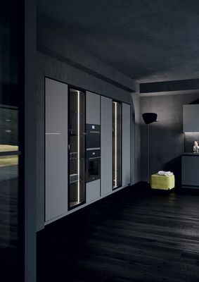 Modern Waterproof Melamine Kitchen Cabinets Complete Sets For Townhouse