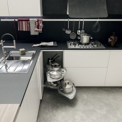 Professional Hotel Kitchen Cabinet Wooden Lacquer Kitchen Cabinet