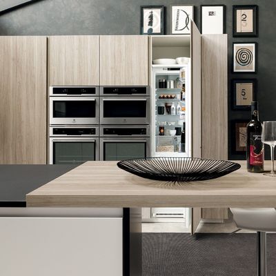 Professional Hotel Kitchen Cabinet Wooden Lacquer Kitchen Cabinet