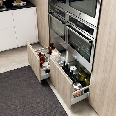 Professional Hotel Kitchen Cabinet Wooden Lacquer Kitchen Cabinet