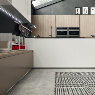 Professional Hotel Kitchen Cabinet Wooden Lacquer Kitchen Cabinet