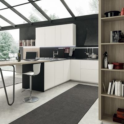 Professional Hotel Kitchen Cabinet Wooden Lacquer Kitchen Cabinet