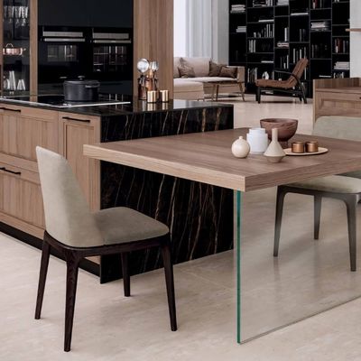 Whole Miniature Solid Wood Brown Color Kitchen Cabinets Set For Villa