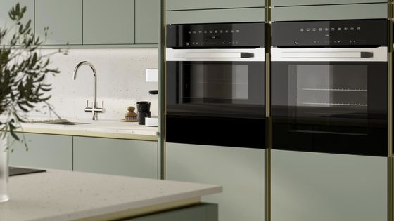 Modern Matt Handleless Green Kitchen Design Unit Cabinet Door Modular Lacquer Kitchen Cabinet