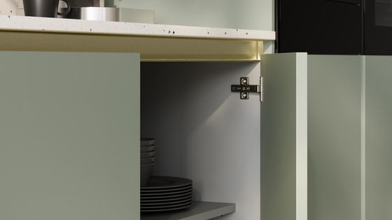 Modern Matt Handleless Green Kitchen Design Unit Cabinet Door Modular Lacquer Kitchen Cabinet