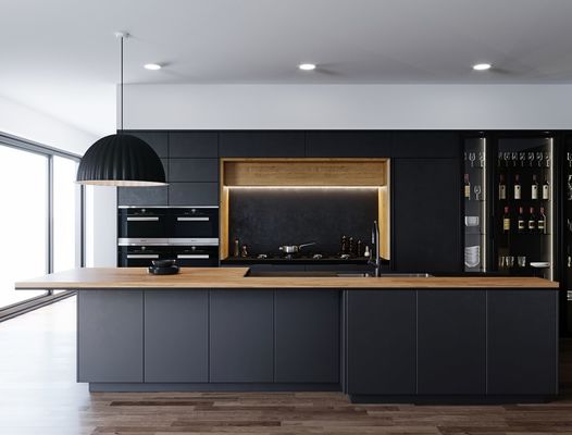 European Modern Kitchen Cabinets Affordable Waterproof Melamine Finish Kitchen Cabinets