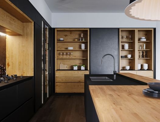 European Modern Kitchen Cabinets Affordable Waterproof Melamine Finish Kitchen Cabinets
