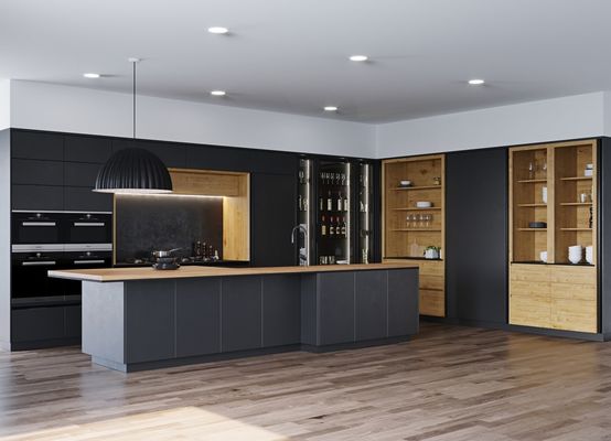 European Modern Kitchen Cabinets Affordable Waterproof Melamine Finish Kitchen Cabinets