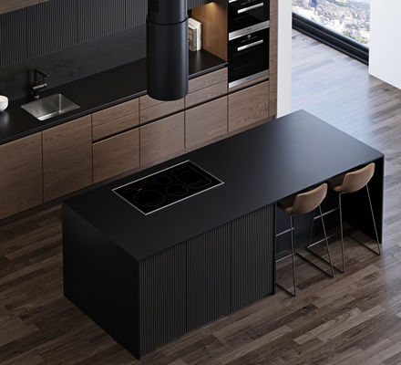 Modular Modern Kitchen Black Melamine Kitchen Cupboards Lacquer Painting Kitchen Cabinets For Apartment