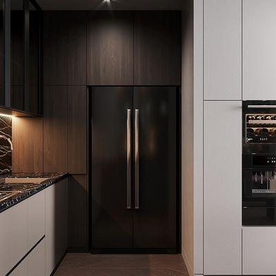 Smart Kitchen Fitted Kitchen Integrated Flat Pack Lacquer Kitchen Cabinets
