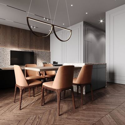 New Modern Solid Wooden Veneer Matt Lacquer Finished Kitchen Cabinet