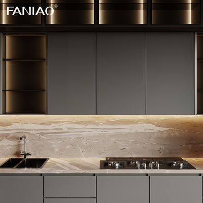 Particleboard MDF Plywood Solid Wood With Acyclic Lacquer Matt High Glossy PVC PET Melamine Finished Kitchen Cabinet