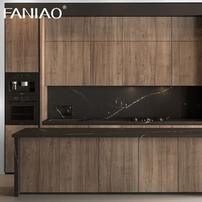 Engineered Wood Small Kitchen Cabinet Natural Wood Grain Modern Kitchen Cabinet