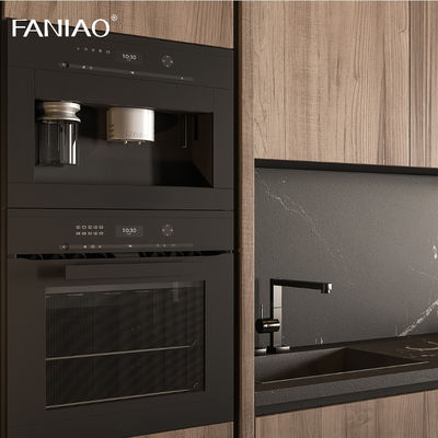 Engineered Wood Small Kitchen Cabinet Natural Wood Grain Modern Kitchen Cabinet
