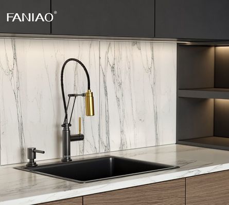 Home Style Interior Smart High Gloss Model Modular Wood Grain Kitchen Cabinets For Apartment