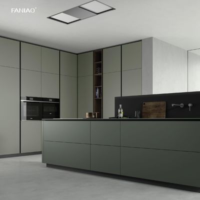 Modern Designs Style Built In Customized Full Home Furniture Cuisine Complet Green Melamine Kitchen Cabinet With Islands