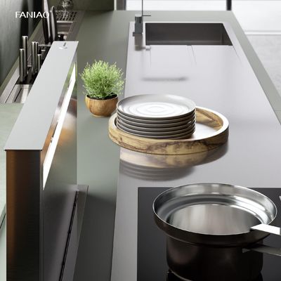 Modern Designs Style Built In Customized Full Home Furniture Cuisine Complet Green Melamine Kitchen Cabinet With Islands
