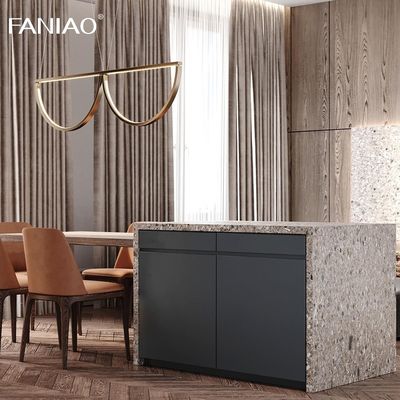 Modern European Modular Unit Melamine Complete Set Kitchen Cabinets With Island