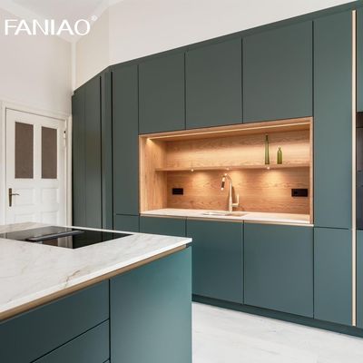 Modern Hot Selling Style Green Melamine Custom Size Kitchen Set Kitchen Cabinets With Sink