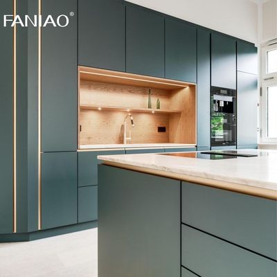 Modern Hot Selling Style Green Melamine Custom Size Kitchen Set Kitchen Cabinets With Sink