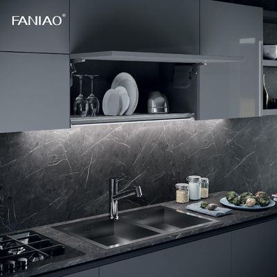 High End Kitchen Cabinet Modern Style Design Kitchen Luxury Island Complete Melamine Kitchen Cabinet