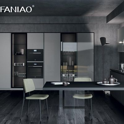 High End Kitchen Cabinet Modern Style Design Kitchen Luxury Island Complete Melamine Kitchen Cabinet