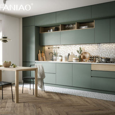 China Manufacturer Plywood Board Kitchen Cabinets Modern Designs Melamine Flat Pack Modular MDF Kitchen Cabinet