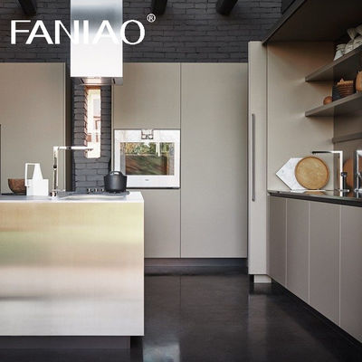 Kitchen Cabinet Supplier Modular Luxury Design Modern Stainless Wood Furniture Kitchen Cabinet