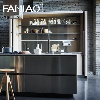 Kitchen Cabinet Supplier Modular Luxury Design Modern Stainless Wood Furniture Kitchen Cabinet