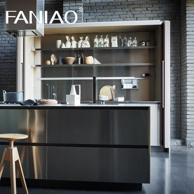 Kitchen Cabinet Supplier Modular Luxury Design Modern Stainless Wood Furniture Kitchen Cabinet