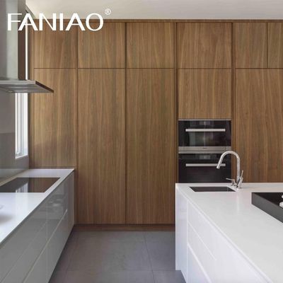 Classic Wood Kitchen Cabinet Affordable Price Customized Modern Wood Grain Apartment Modern Design Kitchen Cabinet