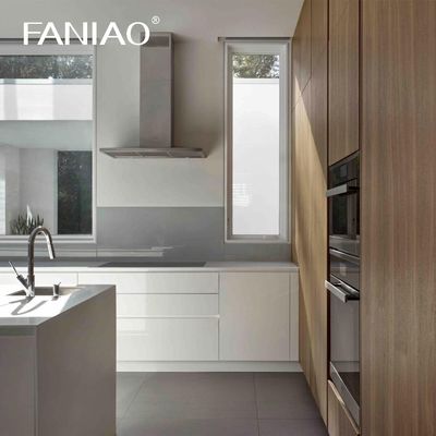 Classic Wood Kitchen Cabinet Affordable Price Customized Modern Wood Grain Apartment Modern Design Kitchen Cabinet