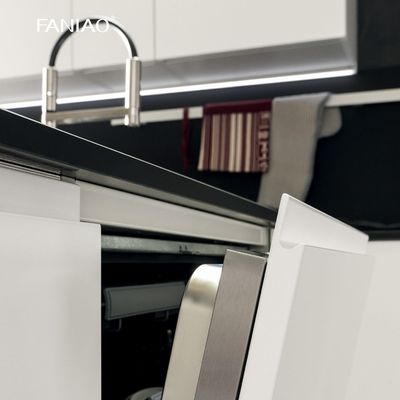 Minimalist Cabinet Designs Natural Wood Grain Stainless Steel Metal Modern Kitchen Cupboard Cabinet