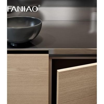 Wood Grain Stainless Steel Kitchen Cabinets Modern Smart Design Modular Metal Cabinets Kitchen And Kitchen Furniture